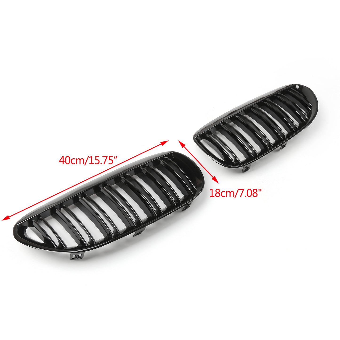 Pair Front Bumper Hood Grille Grill For BMW E63 E64 M6 645Ci 650i 2004-2010