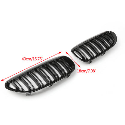 Pair Front Bumper Hood Grille Grill For BMW E63 E64 M6 645Ci 650i 2004-2010
