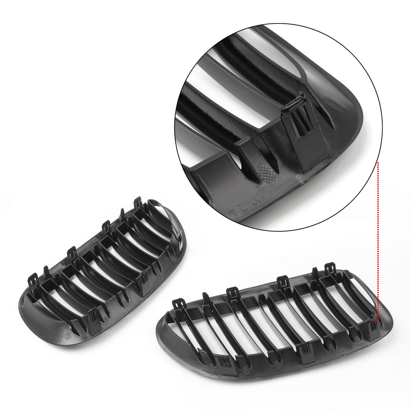 Pair Front Bumper Hood Grille Grill For BMW E63 E64 M6 645Ci 650i 2004-2010