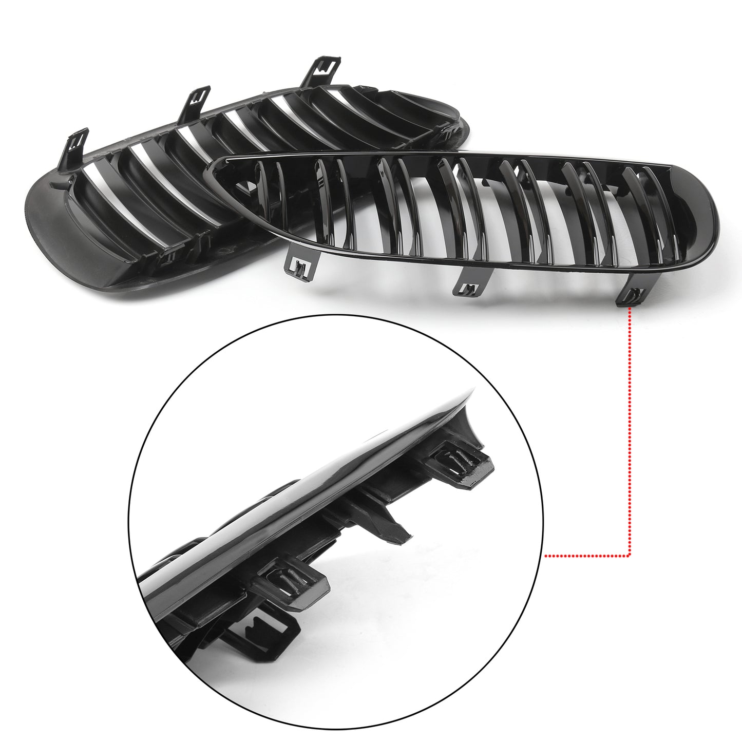 Pair Front Bumper Hood Grille Grill For BMW E63 E64 M6 645Ci 650i 2004-2010