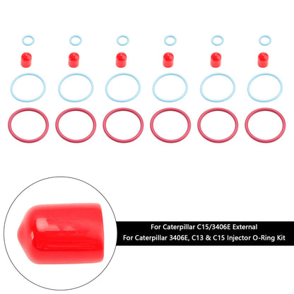 Caterpillar CAT C15/3406E External 6Pcs Fuel Injectors Seal O-Ring Kit 2481394 1895390