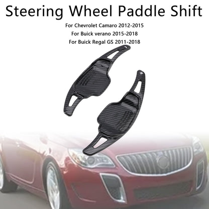 2012-2015 Chevrolet Camaro Carbon Look Steering Wheel Paddle Shifter Extension Covers
