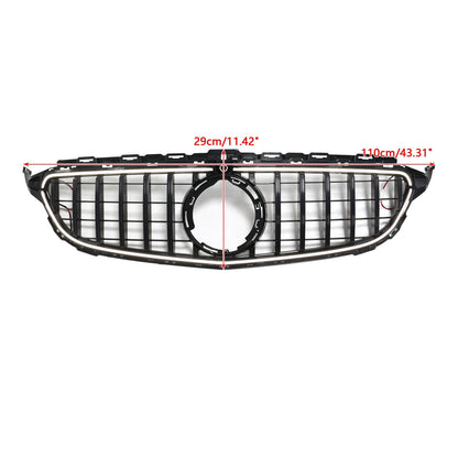 2015-2021 Mercedes Benz C-Class W205 C200 C250 C300 C350 Black Front Bumper Grill Grille W/LED