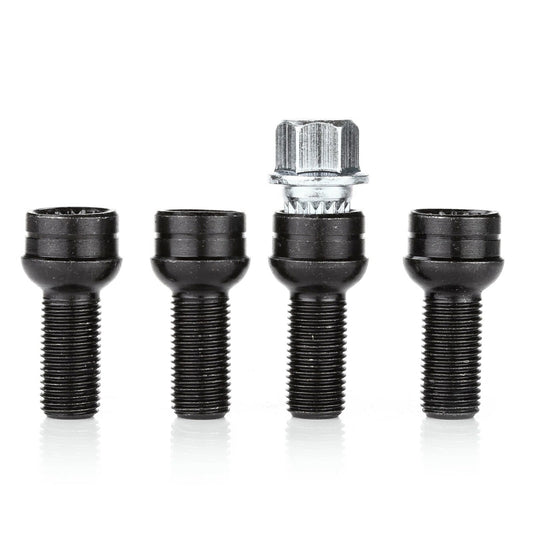 4+1 17mm Steel Wheel Bolt & Lock Lug Nut Set With Key For VW Golf Audi