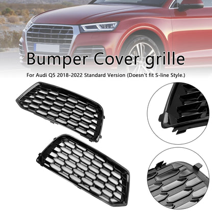 Audi Q5 Standard 2018-2022 2PCS Front Bumper Cover Grill Honeycomb Mesh Black Grille