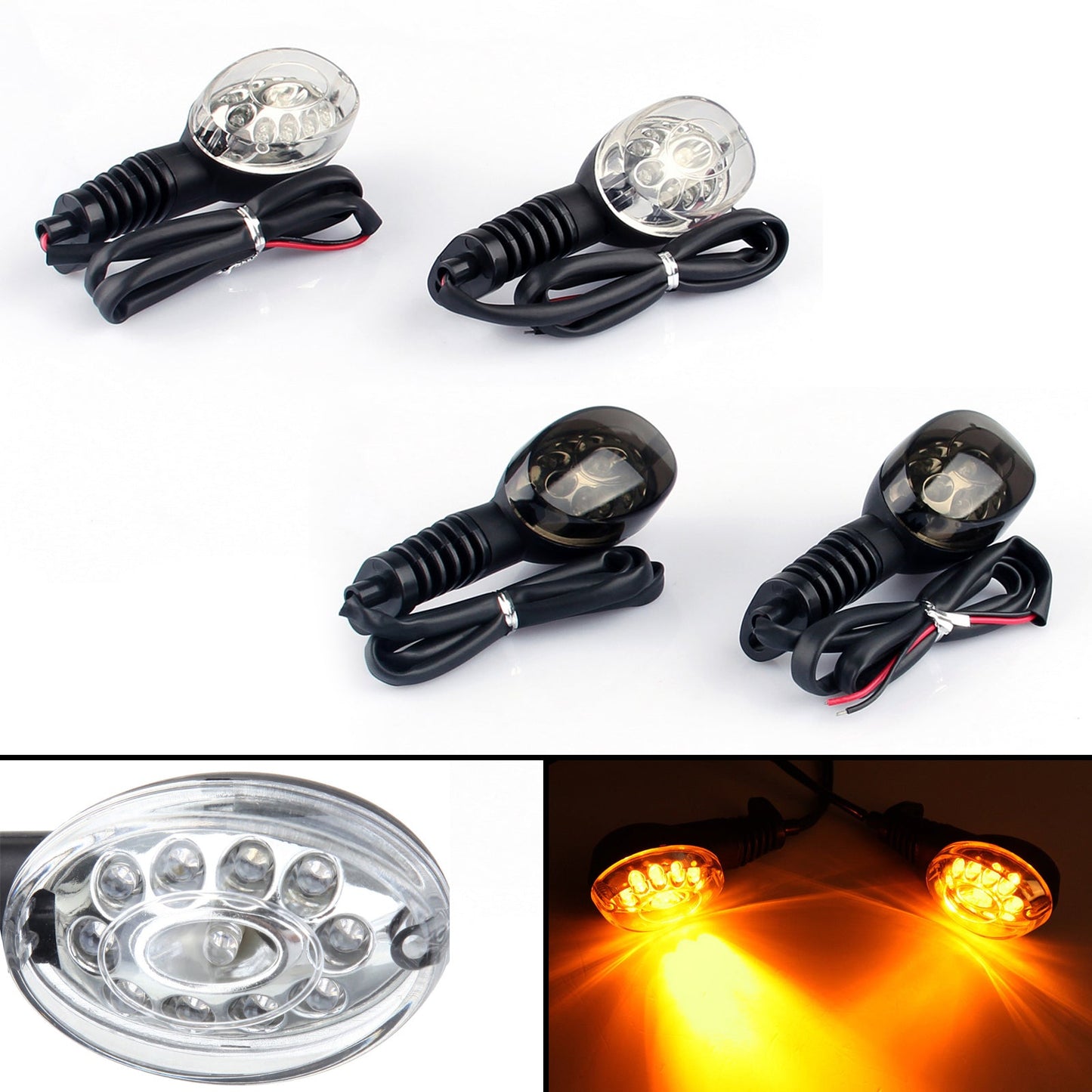 Front Rear LED Turn Signals Blinker Indicator For Kawasaki NINJA 250R Champoo