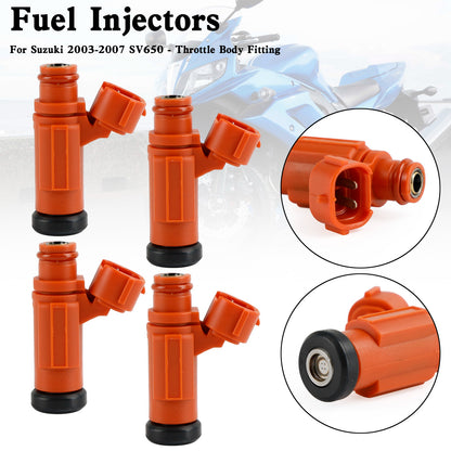 Suzuki 2006 SV650A-Throttle Body Fitting Model K3/K4/K5/K6 4PCS Fuel Injector 15710-17G00