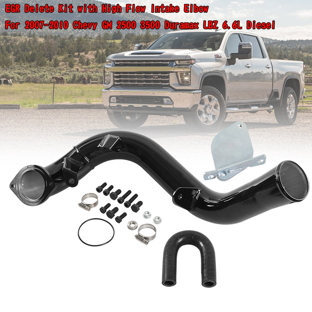 2007-2010 Chevy GM 2500 3500 Duramax LMM 6.6L Diesel EGR Delete Kit with High Flow Intake Elbow