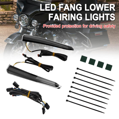 45801 LED Fang Lower Fairing Lights for Touring Road Glide 2014-2023 Champoo