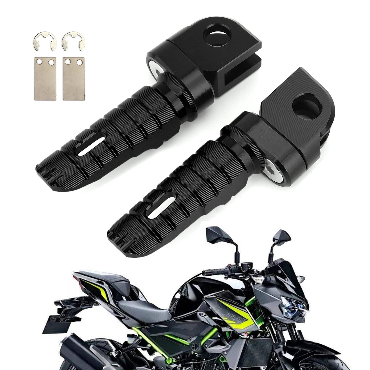 02-07 KAWASAKI ZX-12R Front Footrests Foot Peg Black