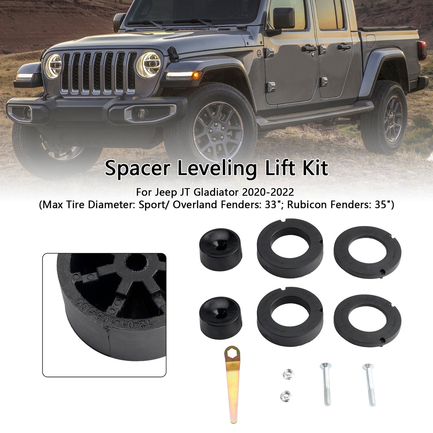 2020-2022 Jeep Gladiator Front 1.5" Spacer Leveling Lift Kit 1155300