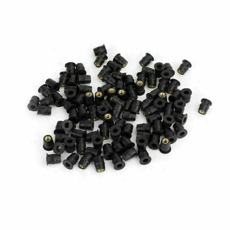 100 Quantity 10-32 M5 Rubber Well Nut Windscreen & Fairing 3/8 Wellnuts-5mm