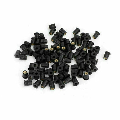 100 Quantity 10-32 M5 Rubber Well Nut Windscreen & Fairing 3/8 Wellnuts-5mm