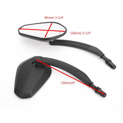 Black Diamond Rear View Mirrors Motorcycle For Cruiser Touring Chopper Sportster