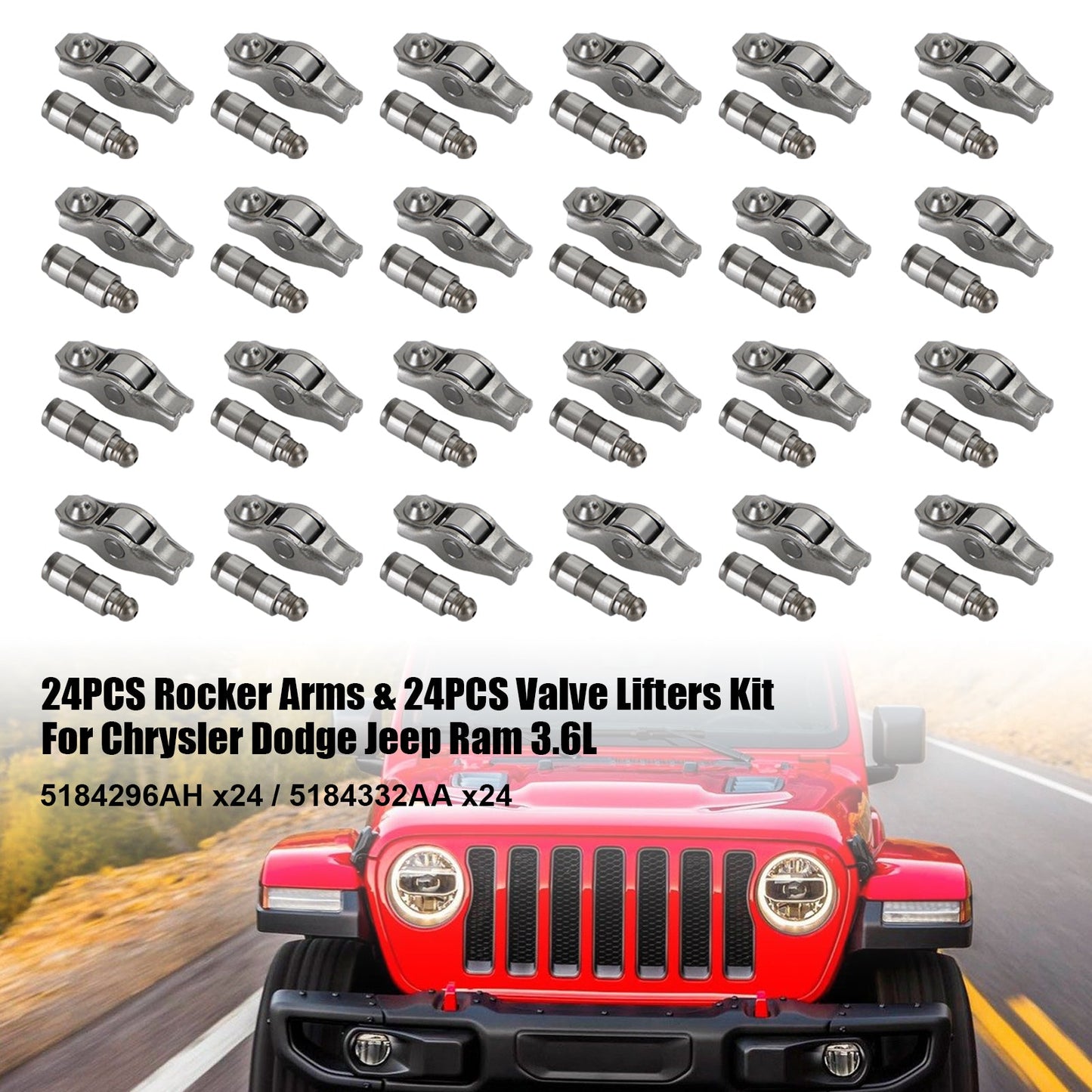 2014-2018 Ram Promaster 1500 2500 35003.6L engines 24PCS Rocker Arms 5184296AH & Valve Lifters 5184332AA