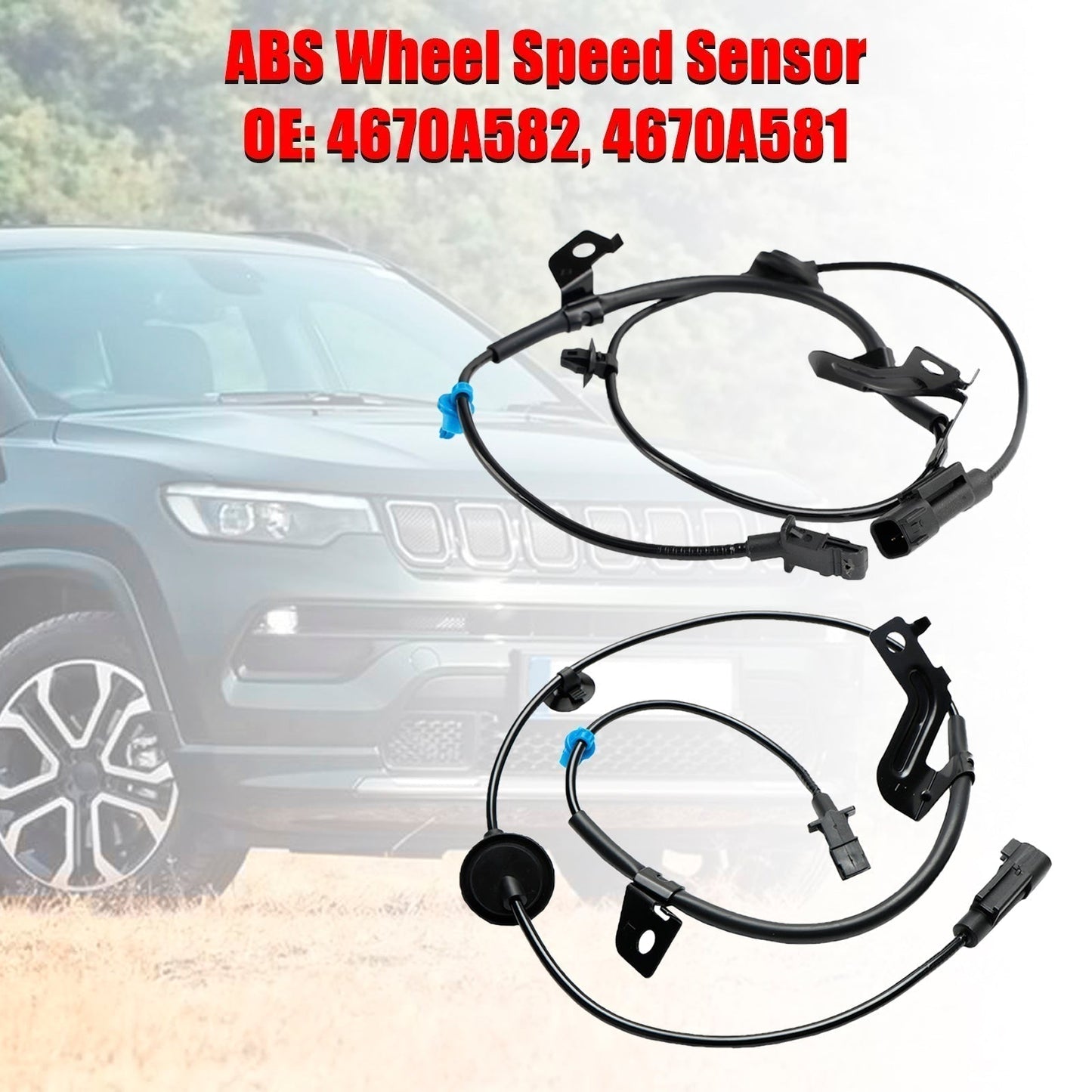 2008-2017 Jeep Patriot MK74 2.4 Eco+ 4x4 SUV 2Pcs Rear Left&Right ABS Wheel Speed Sensor 4670A582 4670A581