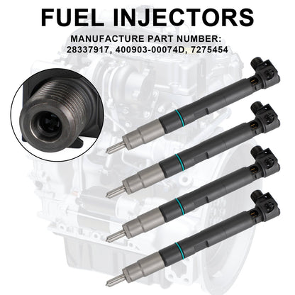 28337917 4PCS Fuel Injectors 400903-00074D 7275454 fit Bobcat fit Doosan Excavator E32 E35 E42 E45 E50 E55 E85 Fedex Express