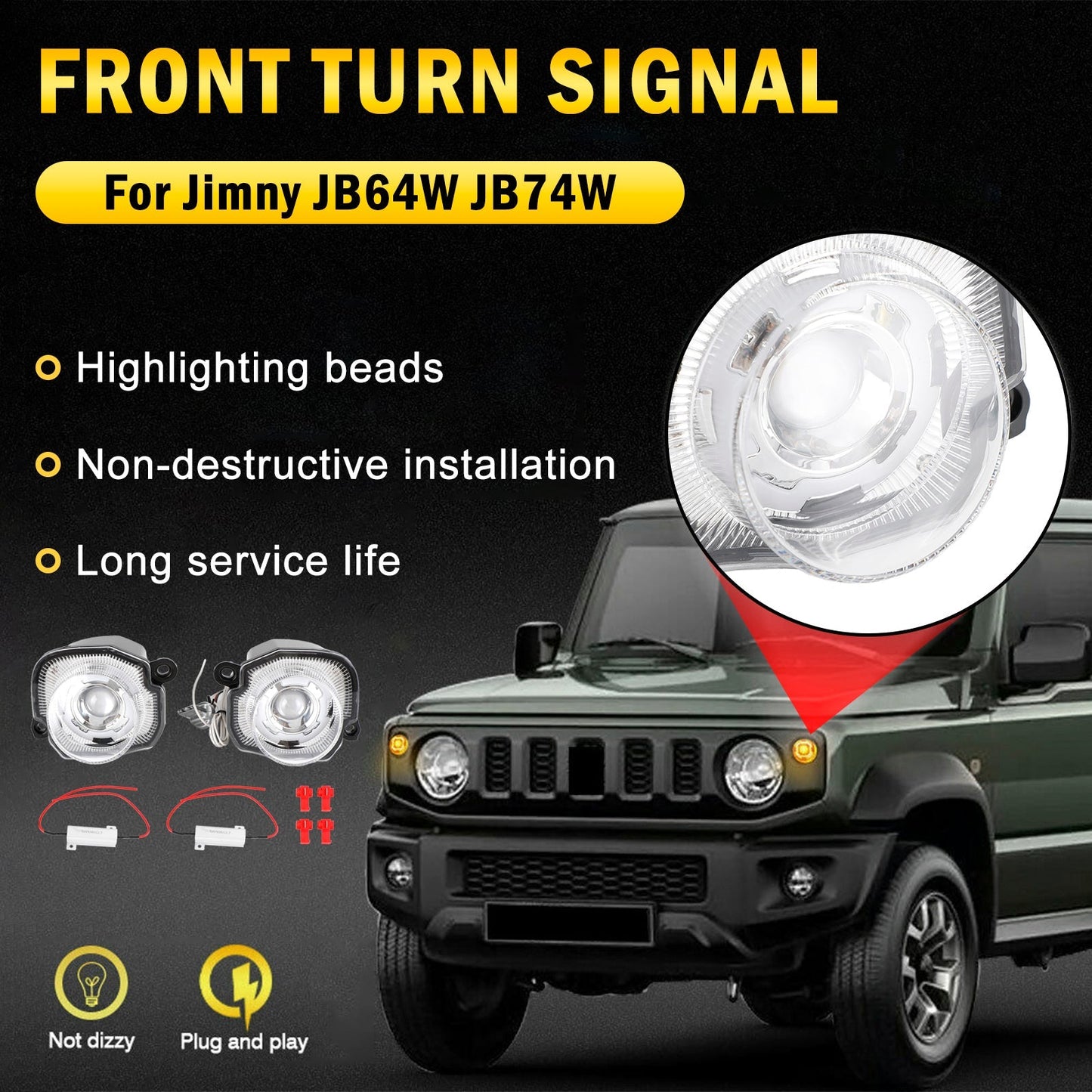 2019-2021 Suzuki Jimny JB64 JB74 Pair of Front Turn Signal Lamp Light Clear