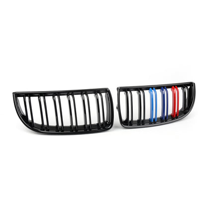 Front Kidney Double Slat Grille For BMW E90 Sedan Wagon 320i 04-07 M-Color