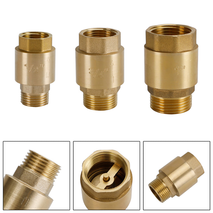 Brass Check Valve G1/2" G3/4" G1" M To F Thread Non-Return Backflow Prevention, G1"