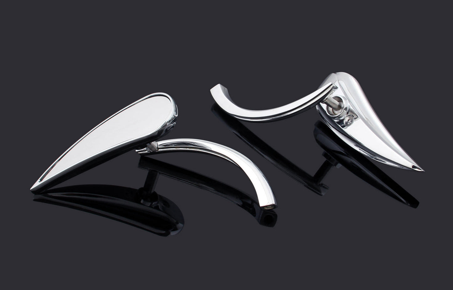 Mirrors RAD II Teardrop Chrome For Honda Suzuki Kawasaki Victory