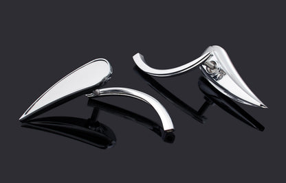 Mirrors RAD II Teardrop Chrome For Honda Suzuki Kawasaki Victory