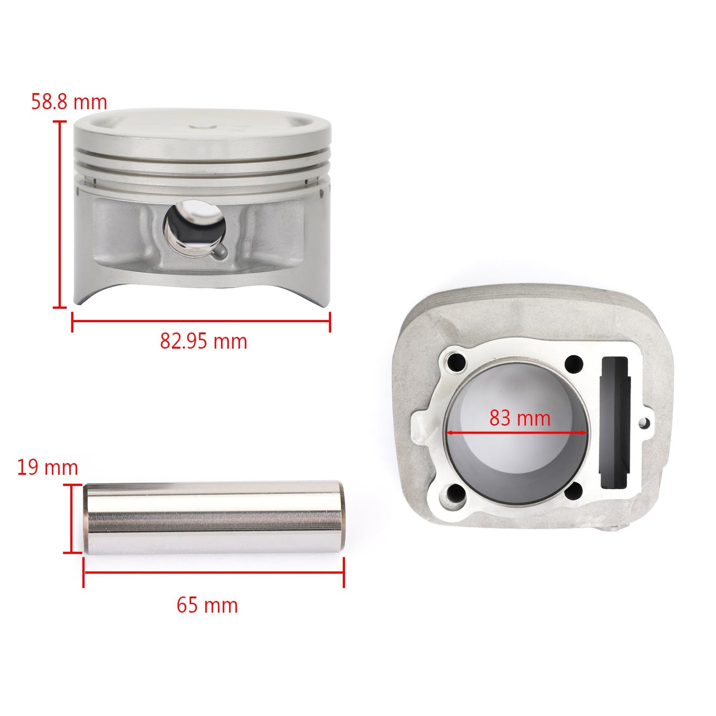 2007-2014 Yamaha Grizzly 350 4x4 YFM350FG STD 83mm 348cc Yamaha Cylinder Piston Gasket Top End Kit 1UY113100300
