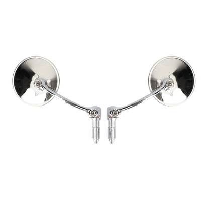 Cafe Racer Cruiser Custom Round Bar End Mirror Rearview Mirrors Chrome