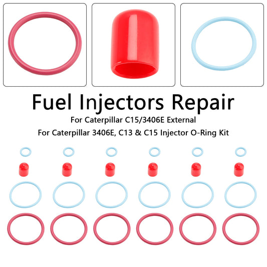 Caterpillar CAT C15/3406E External 6Pcs Fuel Injectors Seal O-Ring Kit 2481394 1895390