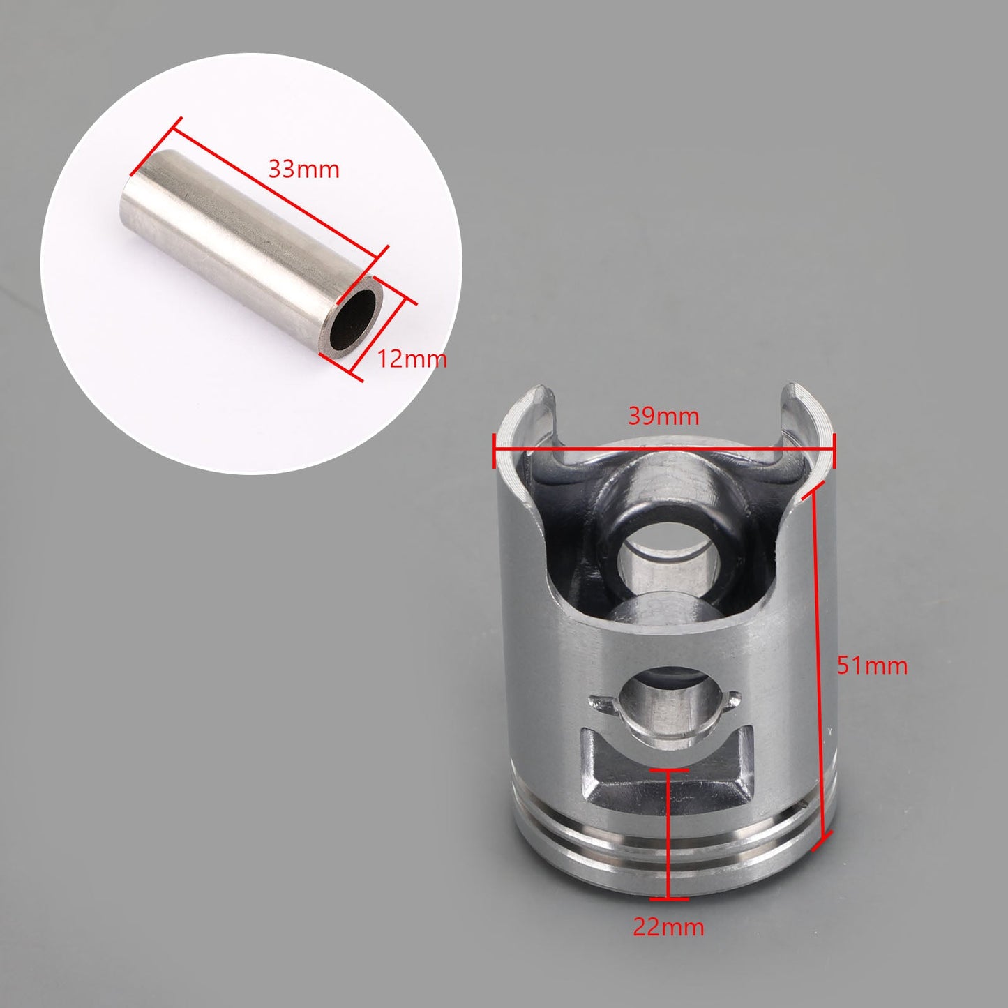Piston & Rings Set 39mm For KYMCO Grand Dink Agility Super Cobro Like Maxxer 50