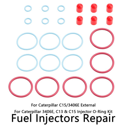 Caterpillar CAT C15/3406E External 6Pcs Fuel Injectors Seal O-Ring Kit 2481394 1895390