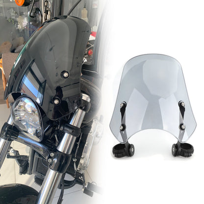 ABS Motorcycle Windscreen Windshield for Harley Dyna Softail Models Gray