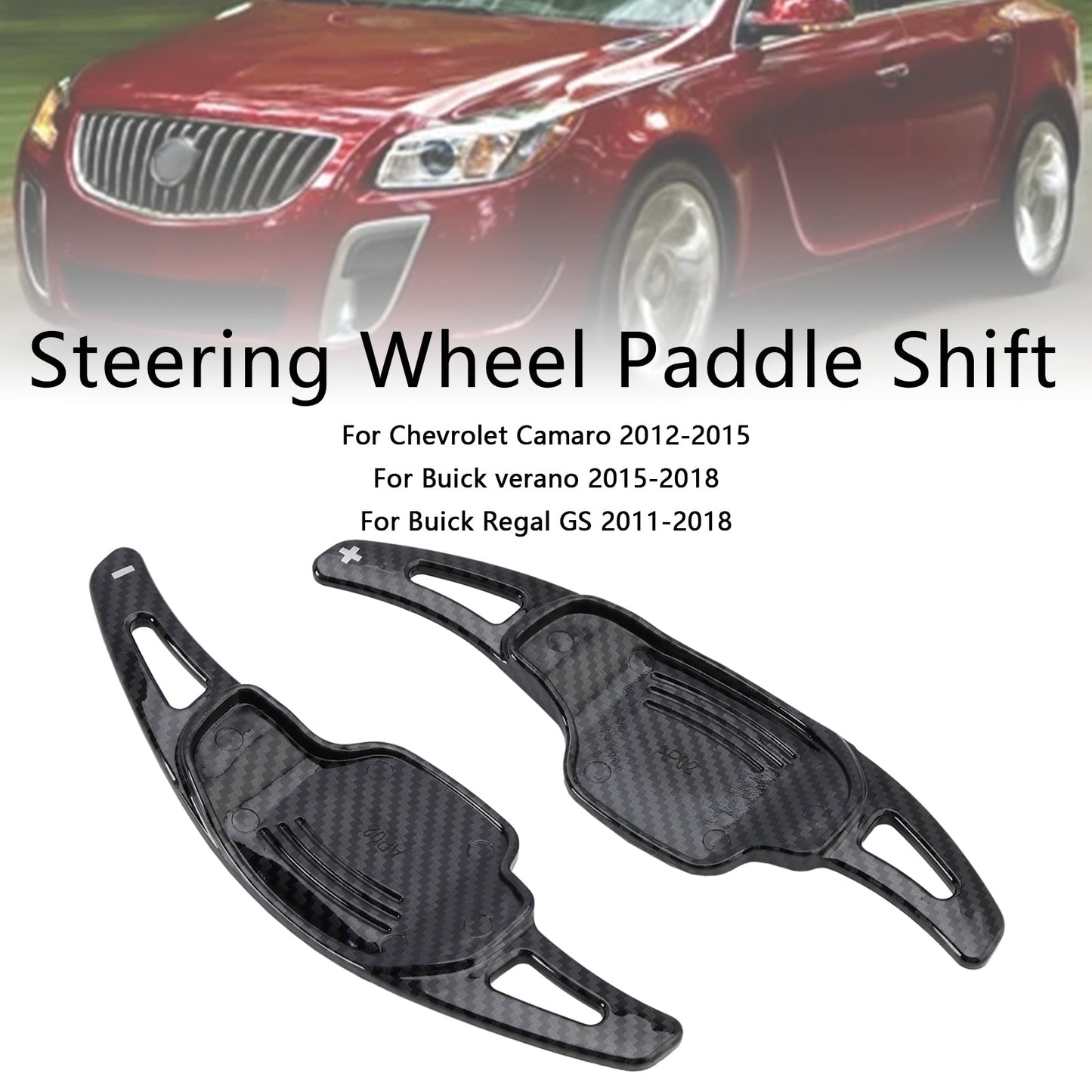 2016-2018 Buick Lacrosse Cadillac CT6 XT5 Carbon Look Steering Wheel Paddle Shifter Extension Covers