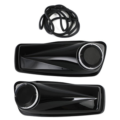Black 6.5" Saddlebag Speaker Lids For Harley Touring Road King Glide 2014-2021
