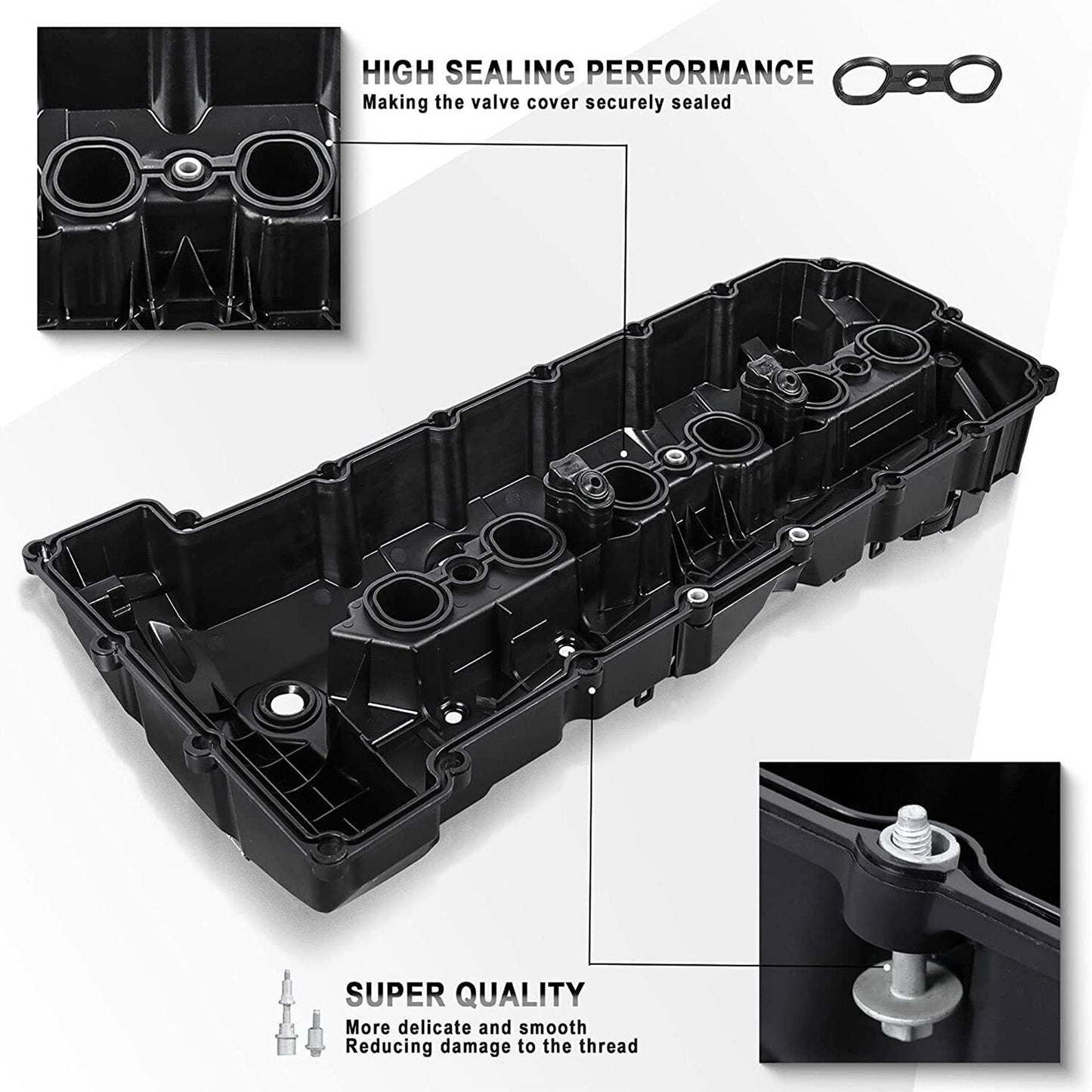 2008-2011 BMW 528i L6 3.0L Valve Cover w/ Gasket Bolts 11127552281