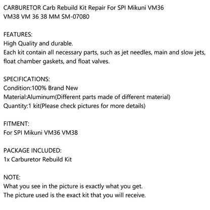 SPI Mikuni VM36 VM38 VM 36 38 MM SM-07080 CARBURETOR Carb Rebuild Kit Repair