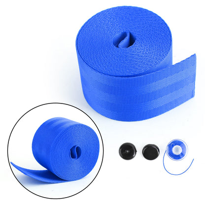 Webbing Polyester Seat Lap Retractable Nylon Safety Strap Blue Car Seat Belt
