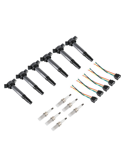 2007-2016 LEXUS GS450H 6PCS Ignition Coils+Connectors+Spark Plug UF487 90919-02251 90919-A2002