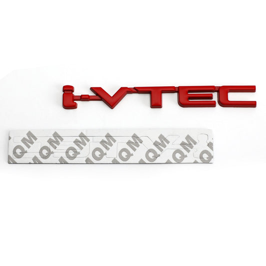 3D Metal i-VTEC Car Trunk Rear Turbo Fender Emblem Badge Decals Stickers Red