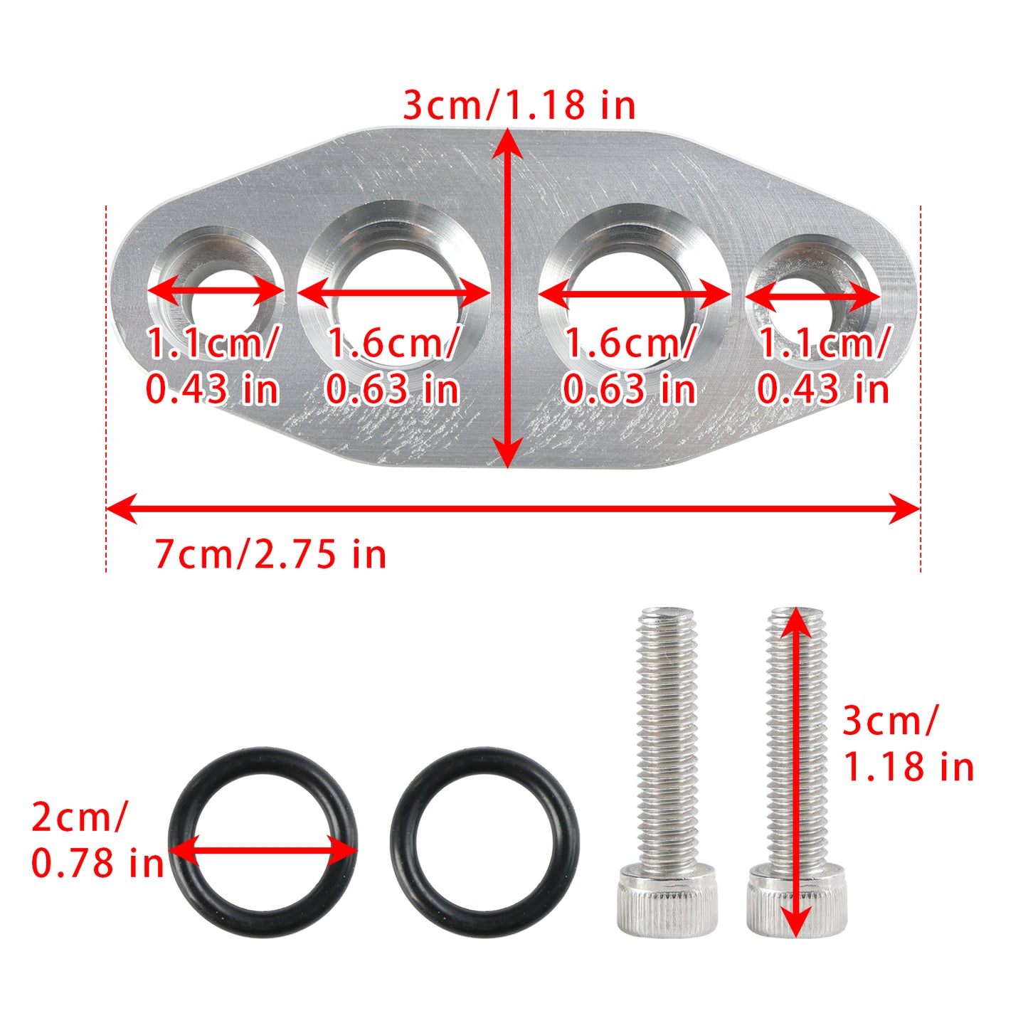 2 Pack Oil Cooler Adapter -6AN ORB Oring In/Out Port Plate LS1 LSX LS3 LS LS2 LS3 551600