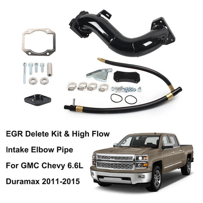 GMC Chevy 6.6L LML Duramax 2011-2015 EGR Delete Kit & High Flow Intake Elbow Pipe
