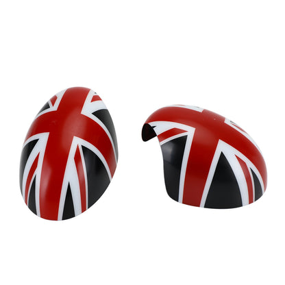 MINI Cooper R55 R56 R57 Black/Red 2 x Union Jack UK Flag Mirror Covers