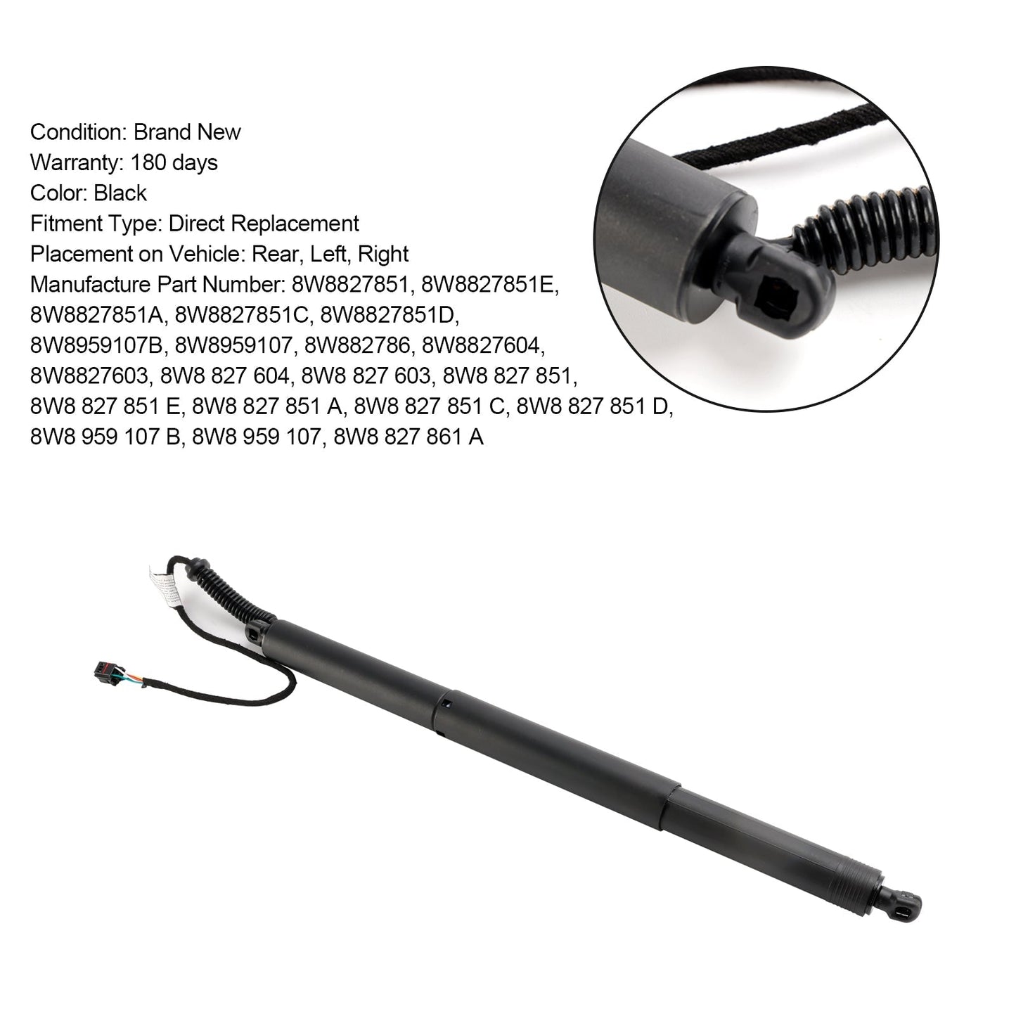 2016-2024 Audi A5 S5 RS5 Sportback 1Pcs Electric Tailgate Lift 8W8827851 8W8959107