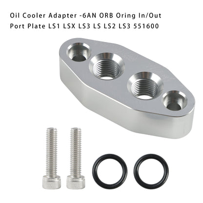 Oil Cooler Adapter 6AN ORB Oring In/Out Port Plate LS1 LSX LS3 LS LS2 LS3 551600