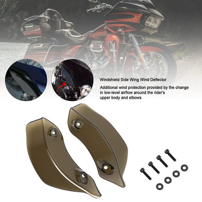 Touring Road Glide 2015-2021 Smoke Fairing Windshield Side Wing Wind Deflector
