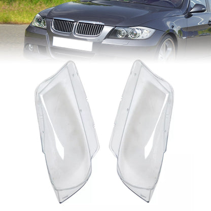 2005-2012 BMW 3 E90 E91 Sedan 2PCS Xenon Headlight Headlamp Clear Lens Cover 63117240261 63117161669