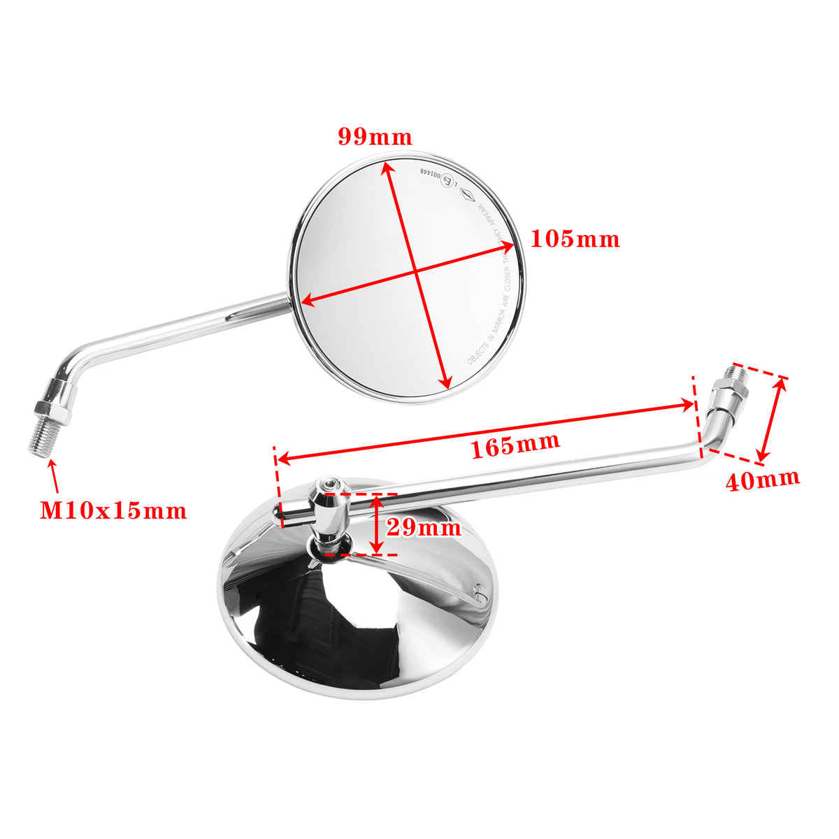 4" Round Chrome Rear View Mirrors Classic Motorcycle Mirror For Chopper Bobber
