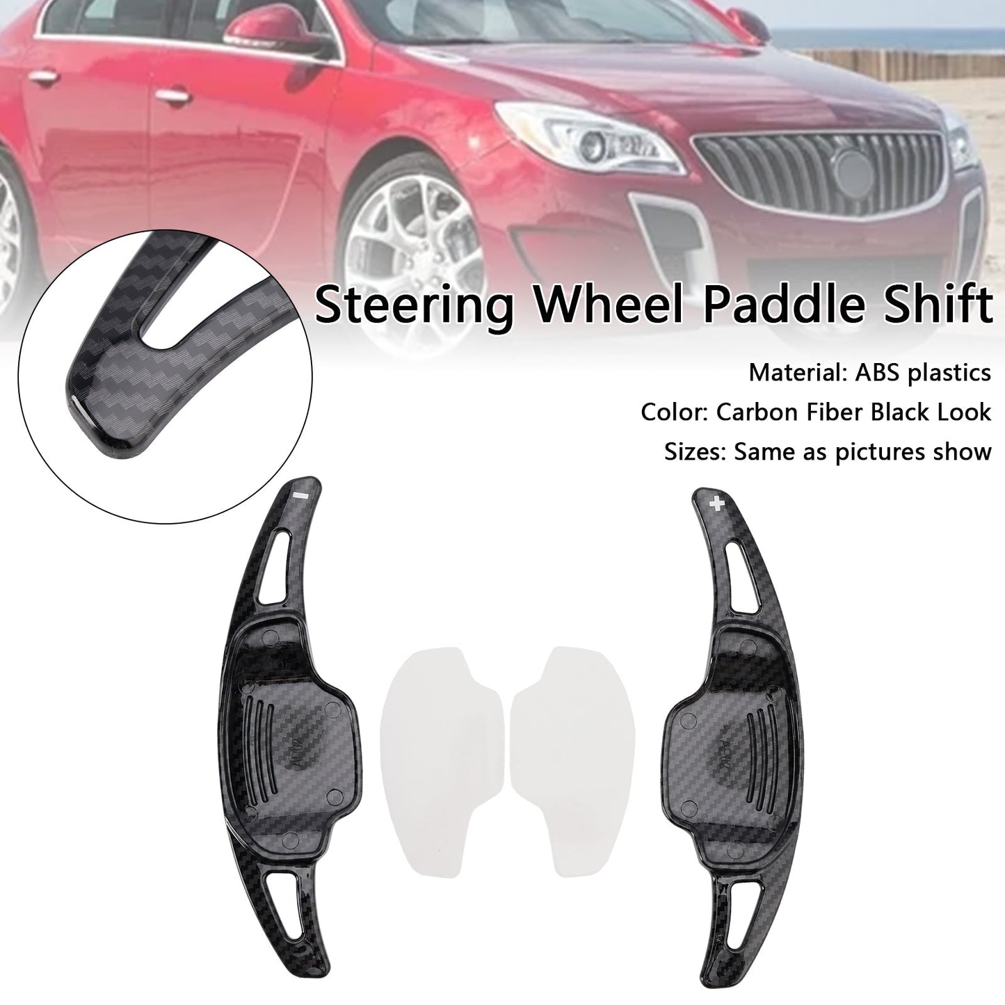 2016-2018 Buick Lacrosse Cadillac CT6 XT5 Carbon Look Steering Wheel Paddle Shifter Extension Covers