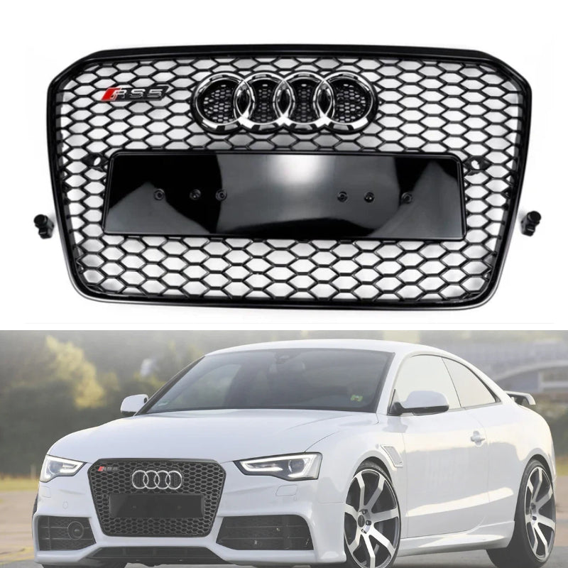 2012-2016 Audi A5 S5 B8 5 RS5 Style Honeycomb Front Bumper Grille Mesh Black