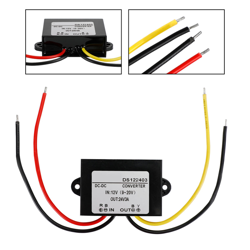 Car Waterproof DC-DC Converter 24V Step Down to 12V Power Supply Module 2A 24W